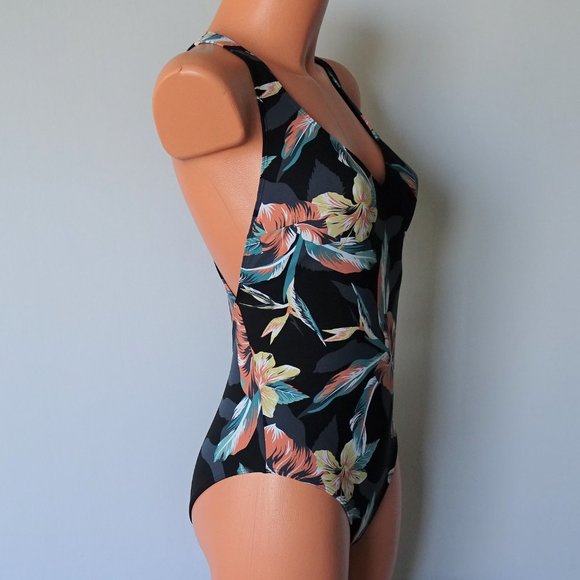 Roxy Beach Classic Floral One Piece Swimsuit New - Picture 2 of 3